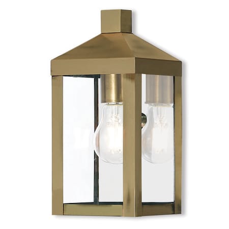 Livex Lighting Nyack 1 Light Antique Brass Outdoor Wall 20581-01